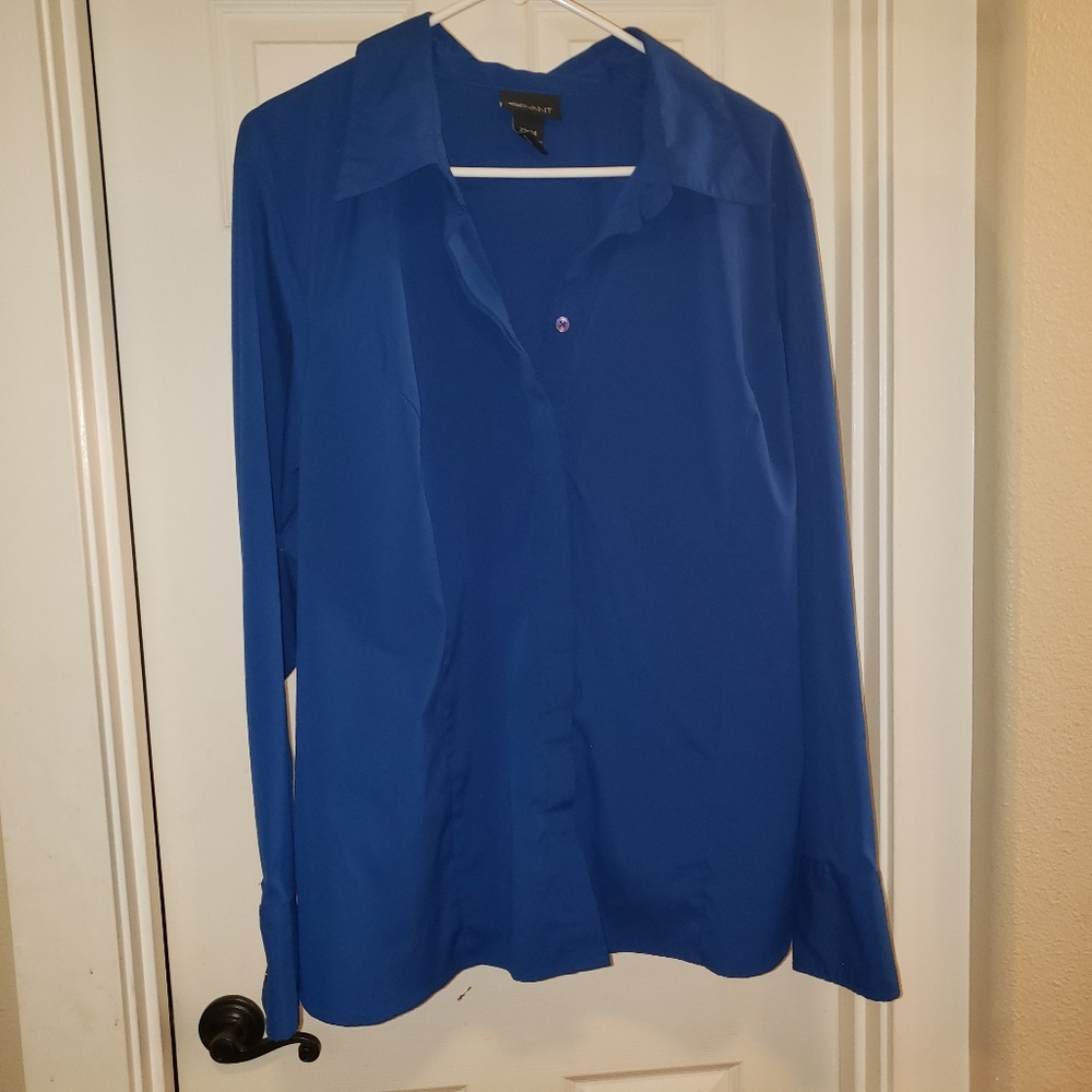 Lane Bryant Colt Blue Long Sleeve Blouse
